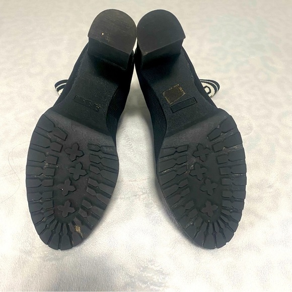 DKNY Tessa Knitted Sock Ankle Boots White Logo Band Block Heel Pull On Size 8M - Picture 7 of 9